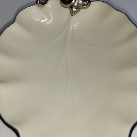 Lenox Candy Trinket Jewelry Dish Leaf With Silver Trim Vintage USA Home Decor - Picture 15 of 16